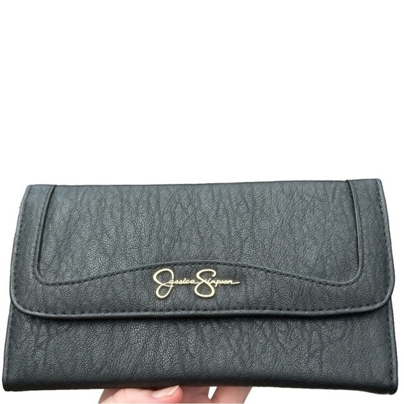 Jessica Simpson Bundle-Long Wallet NWOT & Crystal Gunmental Watch NWT - Picture 2 of 14